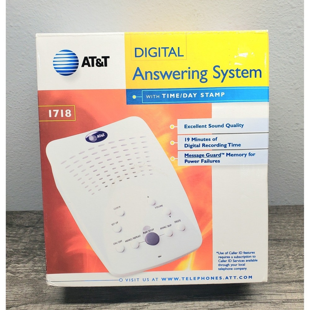 AT&T Digital Answering System With Time & Day Stamp # 1718 New Open Box